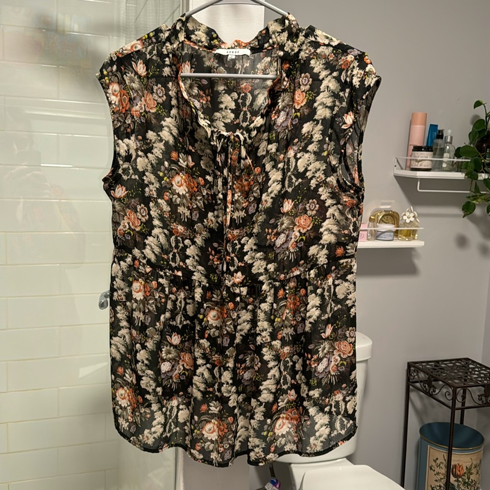 Sheer floral blouse